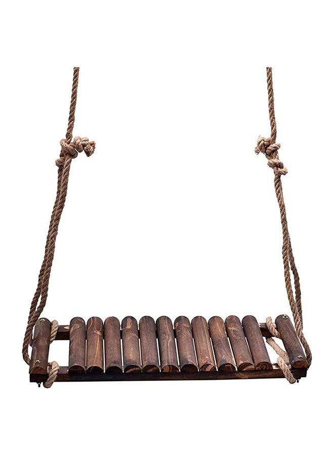 لينجوي أرجوحة خشبية مع حبل قابل للتعديل للمقعد المعلق 210x27x60سم - Image 1