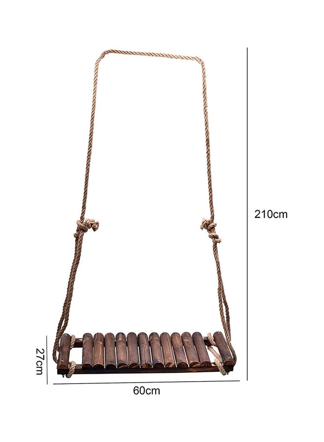 لينجوي أرجوحة خشبية مع حبل قابل للتعديل للمقعد المعلق 210x27x60سم - Image 5