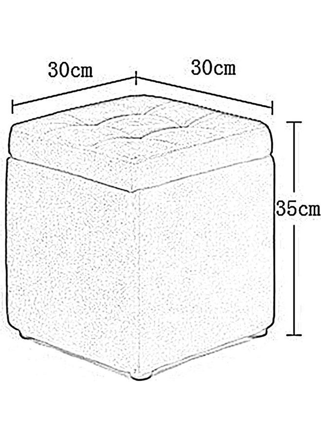 LINGWEI Multifunctional Square Ottoman Brown - Image 2