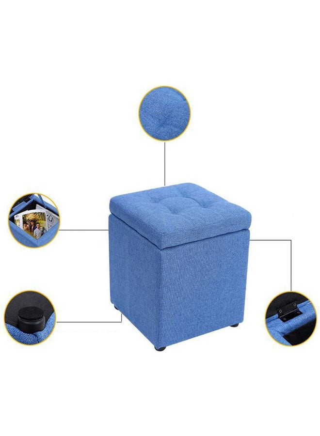 LINGWEI Multifunctional Square Ottoman Blue  - Image 3