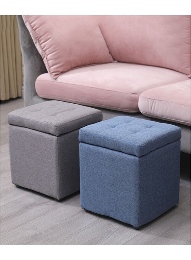 LINGWEI Multifunctional Square Ottoman Blue  - Image 4