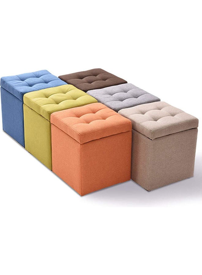 LINGWEI Multifunctional Square Storage Ottoman Brown - Image 5