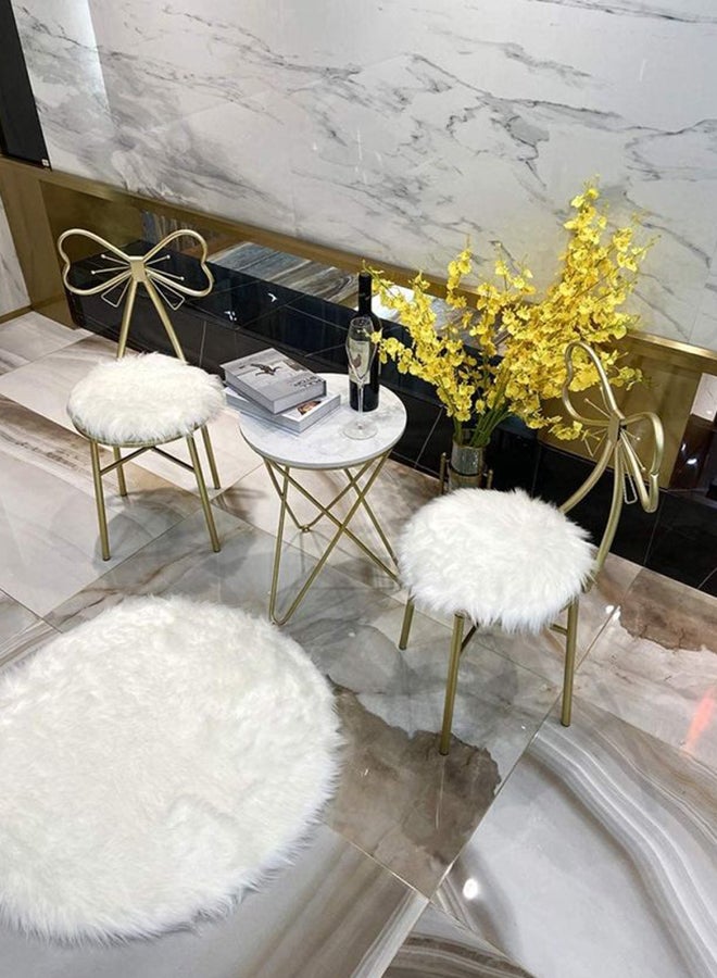 LINGWEI Metal Makeup Chair Gold - Image 3