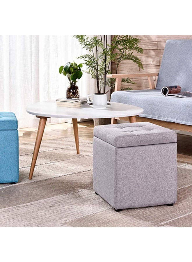 LINGWEI Multifunctional Square Ottoman Grey - Image 3