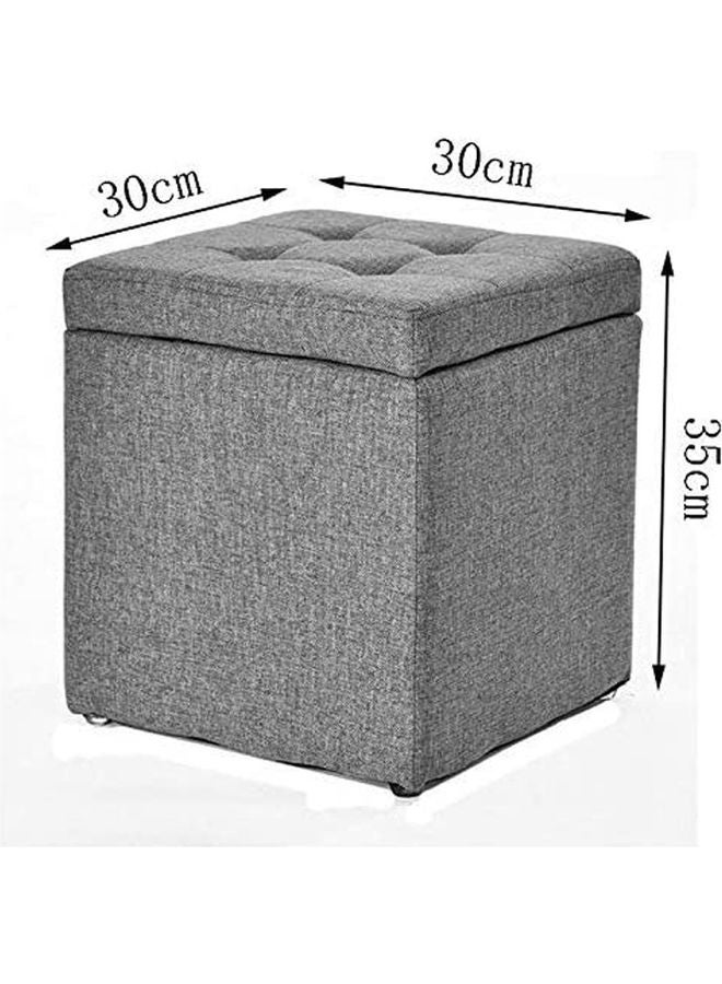 LINGWEI Multifunctional Square Ottoman Grey - Image 4