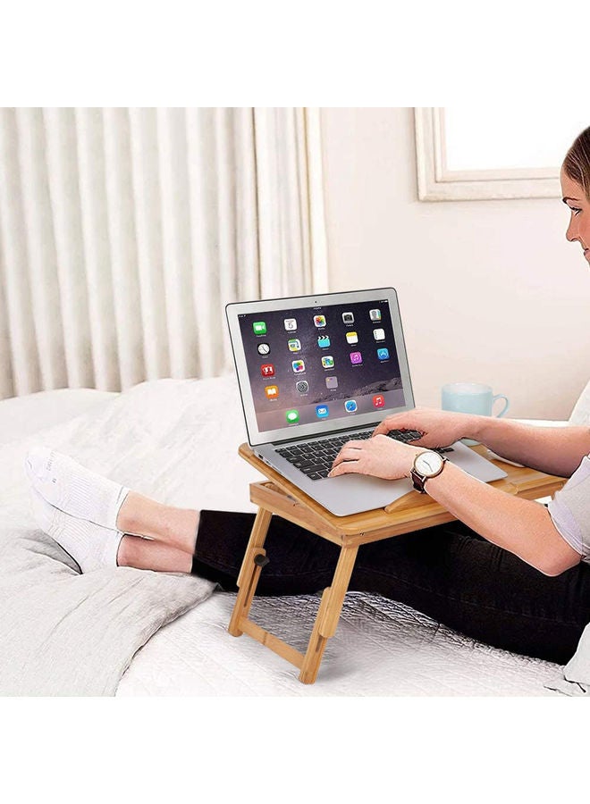 LINGWEI Natural Bamboo Foldable Laptop Desk Brown - Image 2