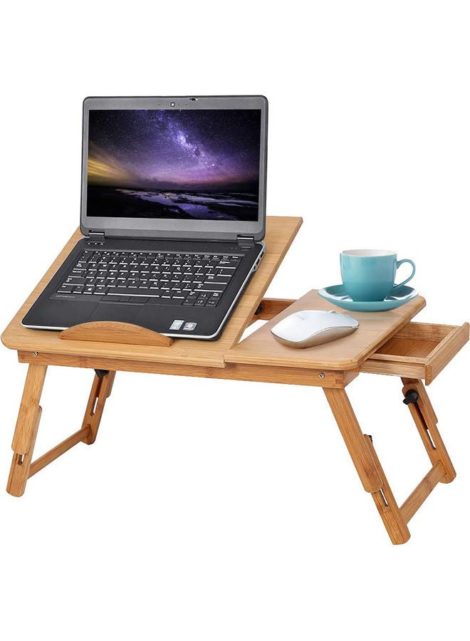 LINGWEI Natural Bamboo Foldable Laptop Desk Brown - Image 3