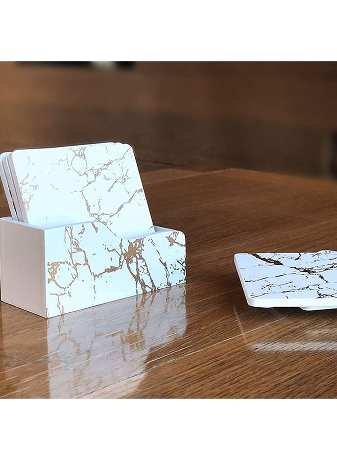 LINGWEI 6-Piece Wooden Non-Slip Table Coaster White 10x10x1cm - Image 5