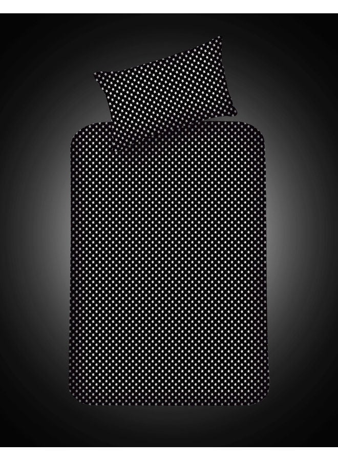طقم شرشف مفرد قطن أسود وأبيض 100x200سم