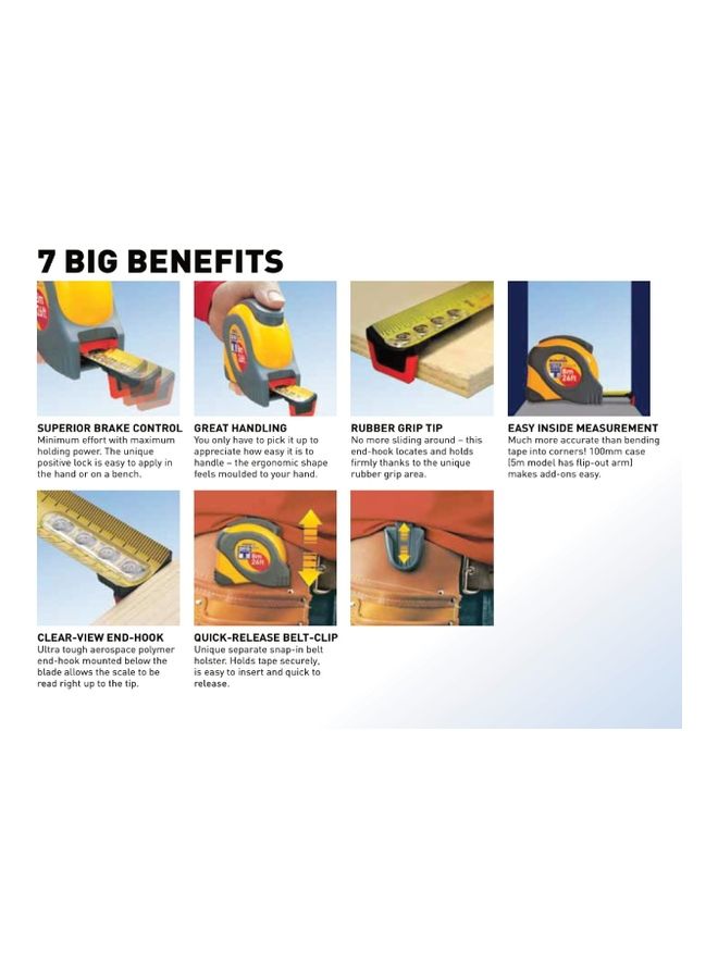 FISCO BIGT Measuring Tape Grey/Yellow 5meter  - Image 3