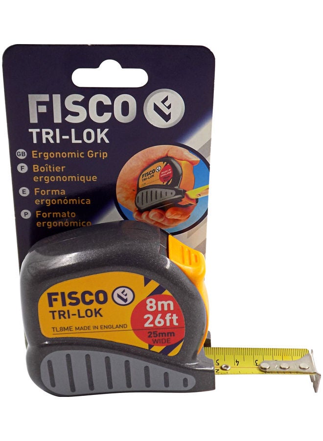 FISCO Trilok Measuring Tape Grey/Yellow/Black 8meter  - Image 1