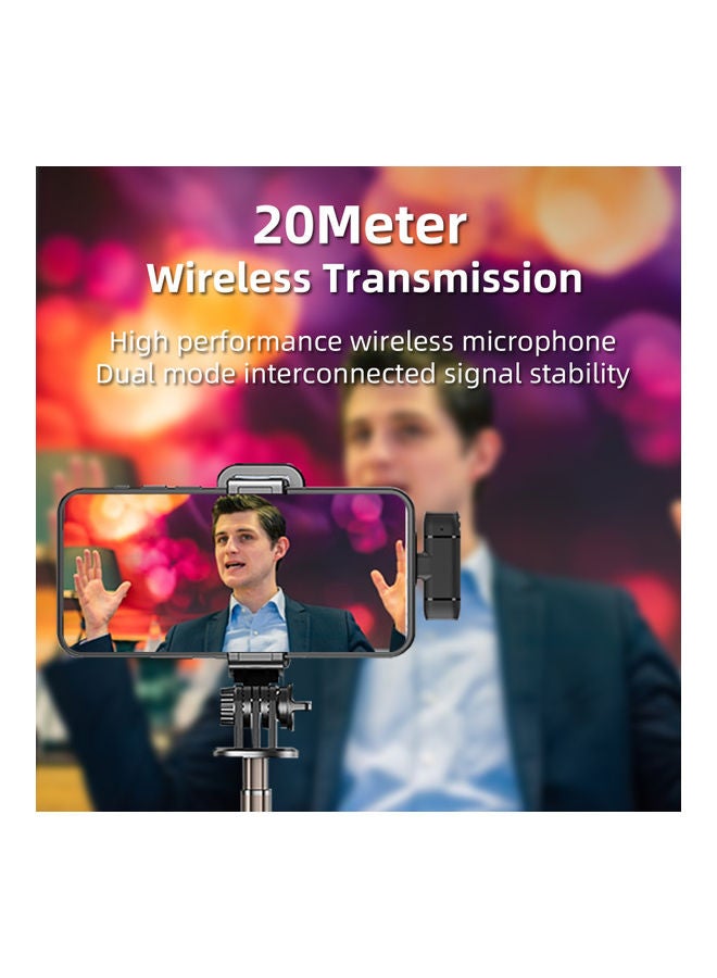 Mini Wireless Lavalier Microphone Black - Image 3