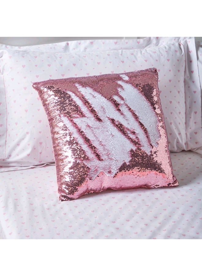 Cushion With Sequin Detailing From Caramel Polyester Pink 45x45cm - Image 2