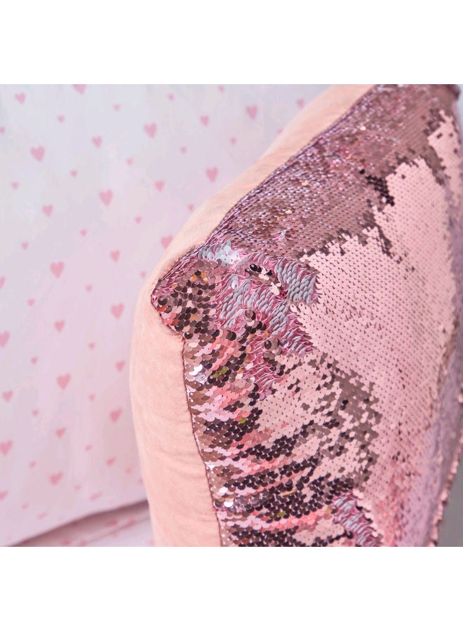 Cushion With Sequin Detailing From Caramel Polyester Pink 45x45cm - Image 3