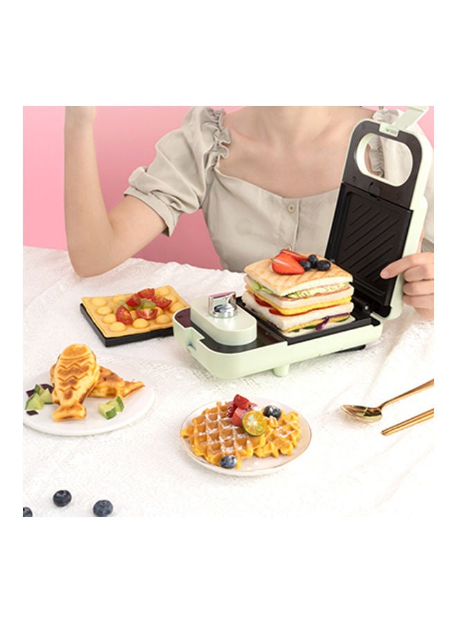 Arabest Multi-Functional Household Small Waffle And Sandwich Maker Push Toaster 650.0 W PSZHkc1001 Green  - Image 2