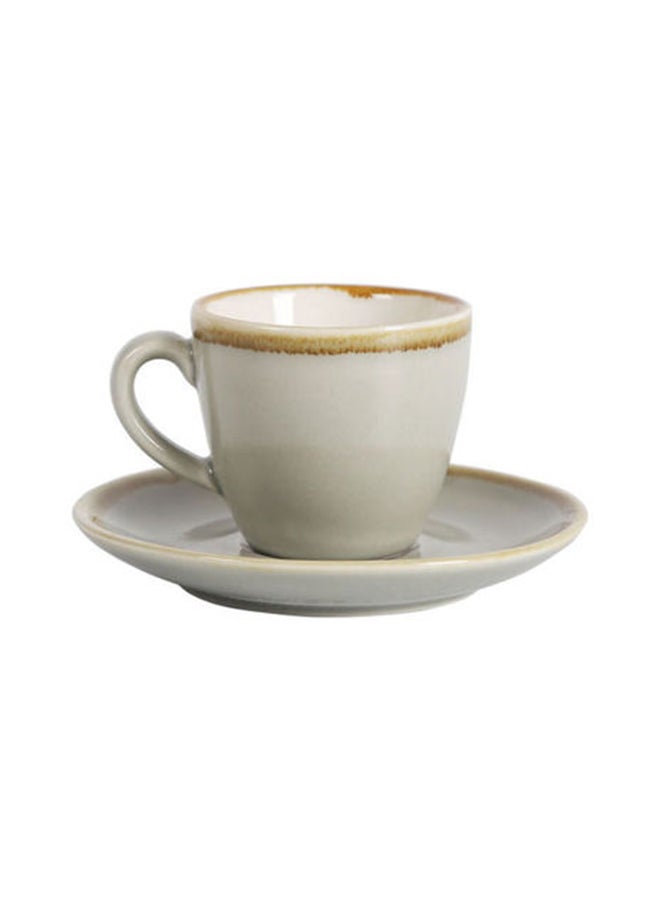 شاربدو فنجان قهوة وصحن من كيلن أبيض 80ملليلتر - Image 1