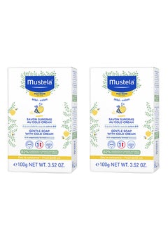 Mustela Gentle Baby Soap With Cold Cream and farmed Beewax, Pack of 2,  100g+100g  - Image 1