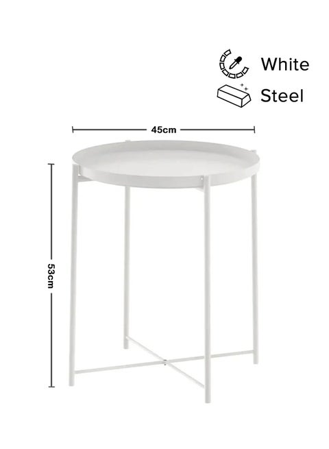Round Steel Table White 45x53x45cm
