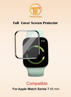 Full Cover Screen Protector 3pcs  For Apple Watch Series 8 & 7 45mm Black/Clear