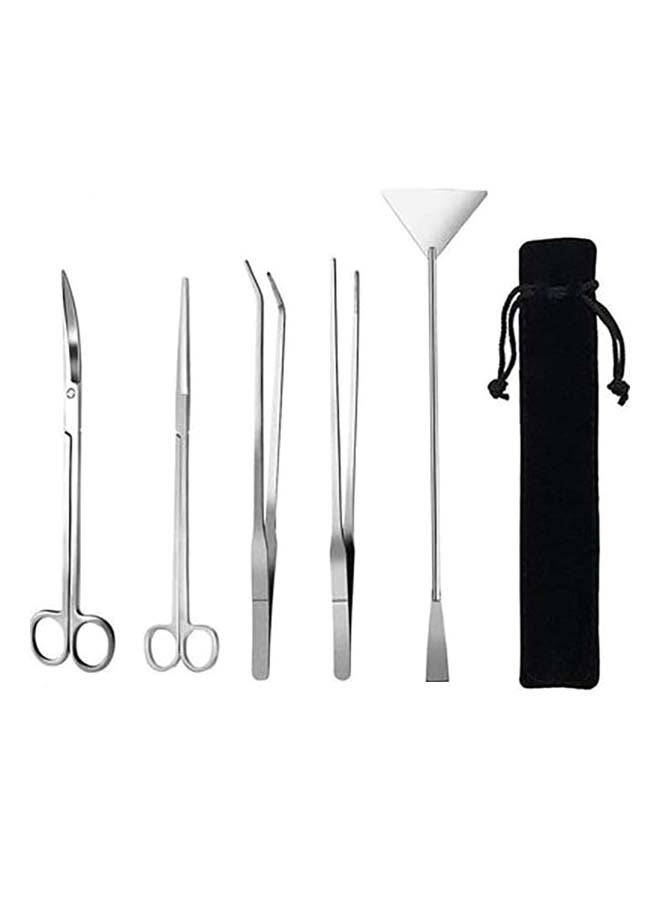 5 In 1 Aquarium Cleaning Tools Kit Silver 27cm - Image 1