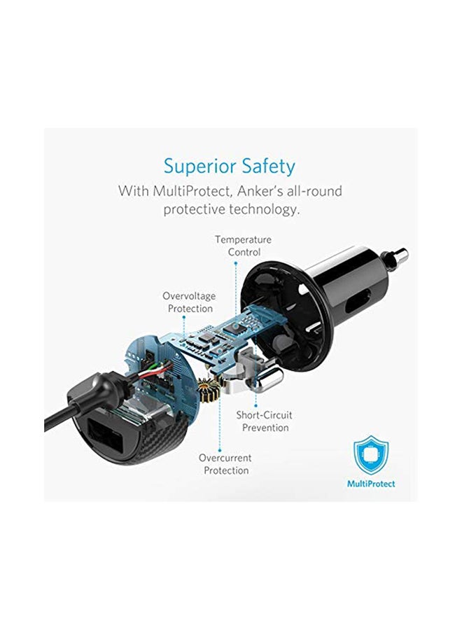 Anker - PowerDrive 2 Elite Car Charger With Connector Black - Image 1