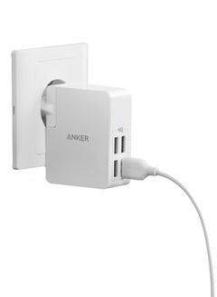 آنكر شاحن جداري بأربعة منافذ USB أبيض  - Image 2