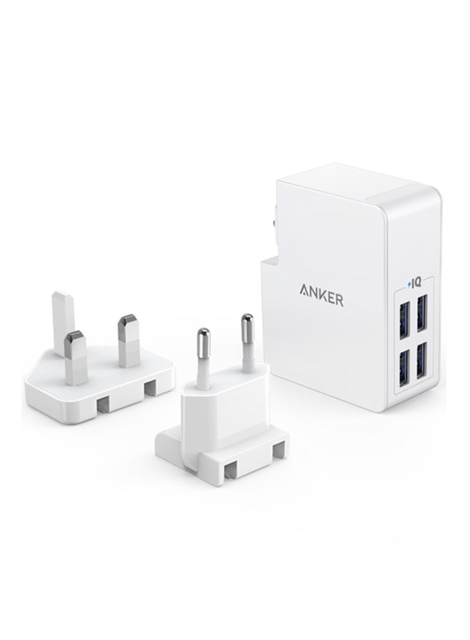 Anker USB Plug Charger 5.4A/27W 4-Port USB Charger, PowerPort 4 Lite with Interchangeable UK and EU Travel Charger, Adapter for iPhone 16/15/14/13/12/11/XS/XS Max/XR/X/8, Galaxy S8/Note 3, iPad Air 2/mini 3, and More White  - Image 3