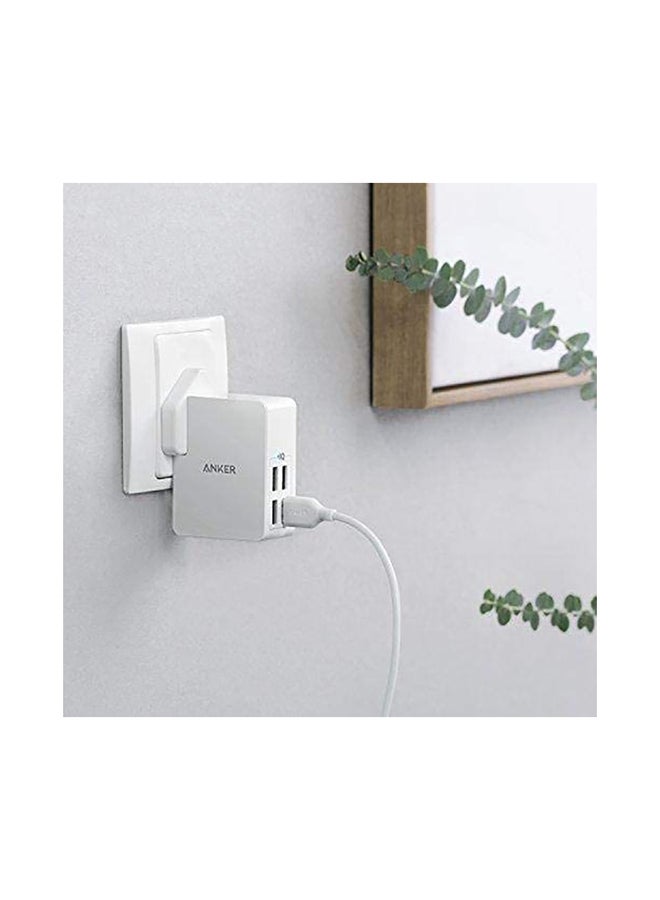 Anker USB Plug Charger 5.4A/27W 4-Port USB Charger, PowerPort 4 Lite with Interchangeable UK and EU Travel Charger, Adapter for iPhone 16/15/14/13/12/11/XS/XS Max/XR/X/8, Galaxy S8/Note 3, iPad Air 2/mini 3, and More White  - Image 5