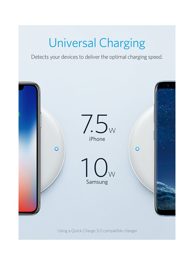 Anker - Power Wave 7.5 Pad Fast Charging Wireless Charger White - Image 1