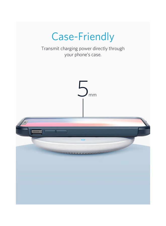 Anker - Power Wave 7.5 Pad Fast Charging Wireless Charger White - Image 1