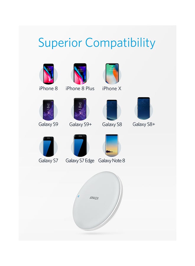 Anker - Power Wave 7.5 Pad Fast Charging Wireless Charger White - Image 1