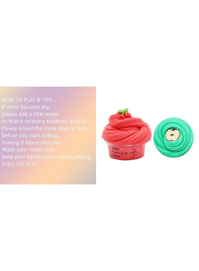 4-Piece Fluffy Slime Stress Relieving Safe Non-Toxic Fruits Clay Toy Set
