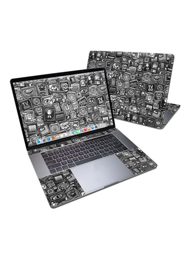 Generic Distraction Tactic B&W  Skin For Apple Macbook Pro 15 Multicolour 