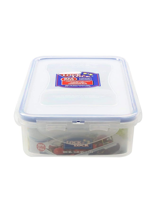 Rectangular Food Container With Divider Clear 800ml