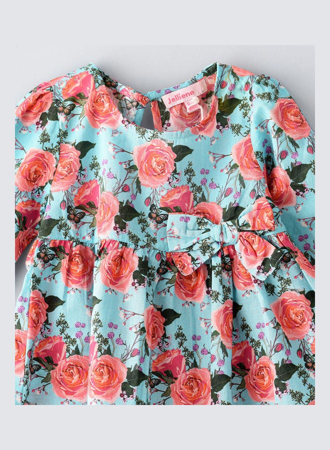 Jelliene Woven Floral Print Dress Multicolour - Image 3