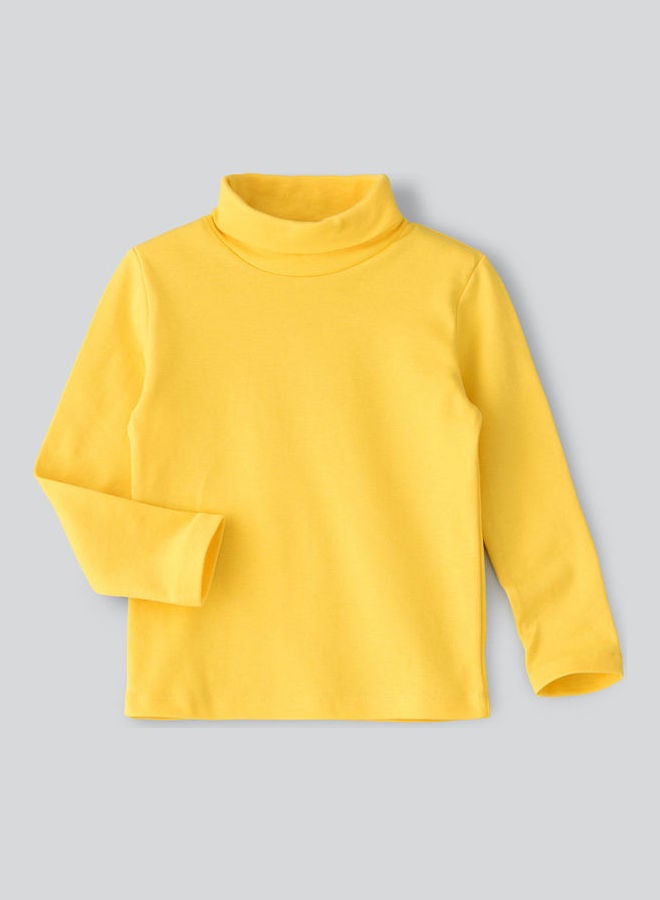 Jelliene Basic Turtle Neck Knit Top Yellow - Image 1