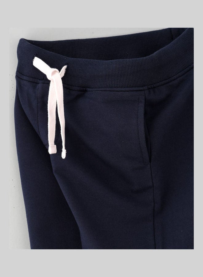 JAM Contrast Drawcord Knit Joggers Navy Blue - Image 3