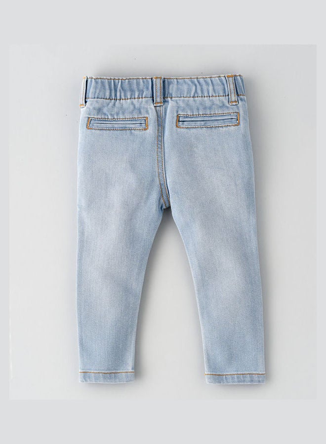 Jelliene Patch Pockets At Front Woven Jeans Medium Blue - Image 2