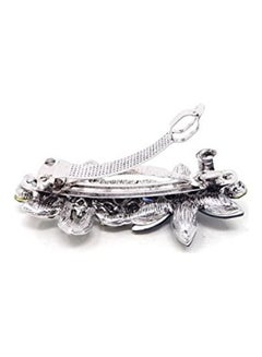 HONBAY Stylish Crystal And Rhinestones French Hair Barrette Clip Blue 6.5 x 3.5cm  - Image 3