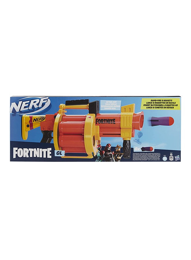 NERF - Nerf Fortnite Gl Rocket-Firing Blaster -- 6-Rocket Drum, Pump-To-Fire -- Includes 6 Official Nerf Rockets -- For Youth, Teen, Adult 13.74x5xinch - Image 1