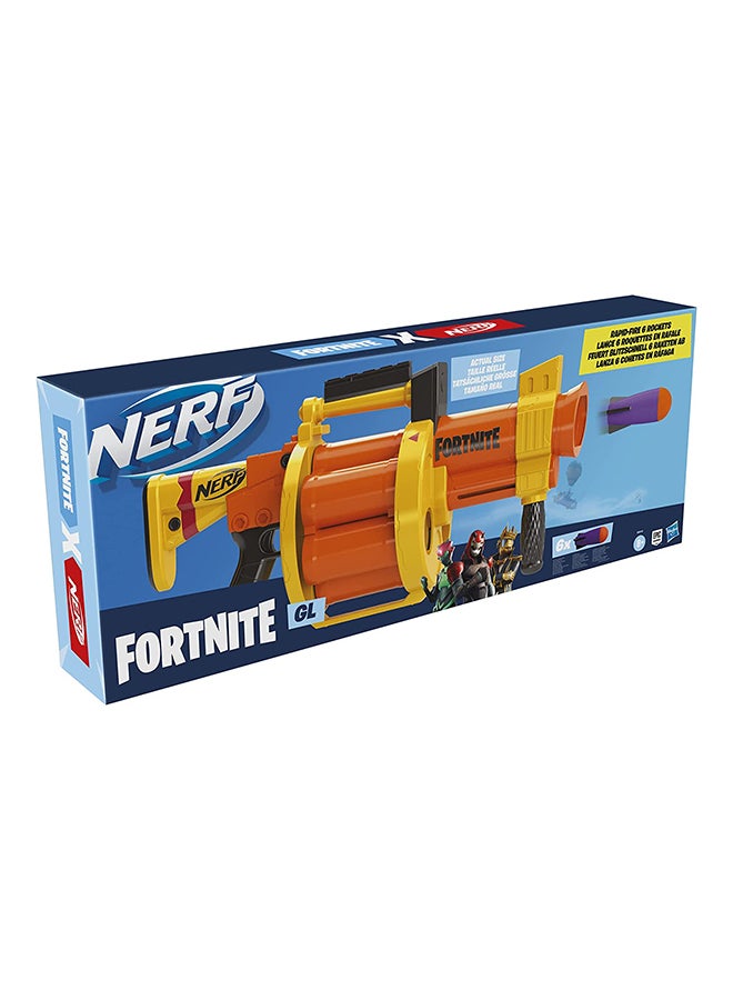 NERF - Nerf Fortnite Gl Rocket-Firing Blaster -- 6-Rocket Drum, Pump-To-Fire -- Includes 6 Official Nerf Rockets -- For Youth, Teen, Adult 13.74x5xinch - Image 1