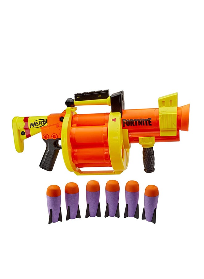 NERF - Nerf Fortnite Gl Rocket-Firing Blaster -- 6-Rocket Drum, Pump-To-Fire -- Includes 6 Official Nerf Rockets -- For Youth, Teen, Adult 13.74x5xinch - Image 1
