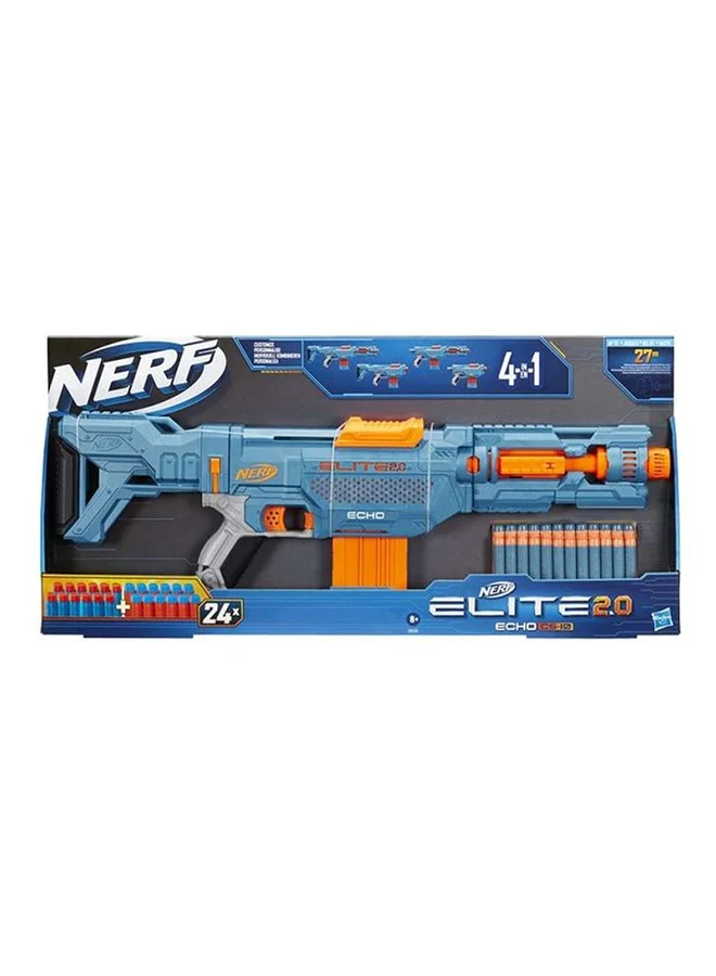 NERF Elite 2.0 Echo Cs-10 Blaster 24 Official Darts 10 Clip Removable Stock And Barrel Extension 4 Tactical Rails Toys