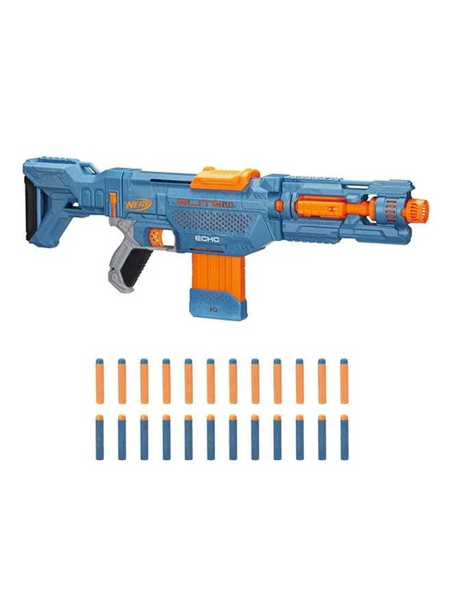 NERF Elite 2.0 Echo Cs-10 Blaster 24 Official Darts 10 Clip Removable Stock And Barrel Extension 4 Tactical Rails Toys
