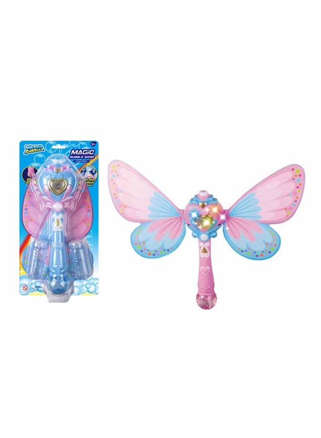 WANNA BUBBLES Battery Operated Light And Sound Bubble Fairy Wand With Wings 31x33x18cm - Image 1