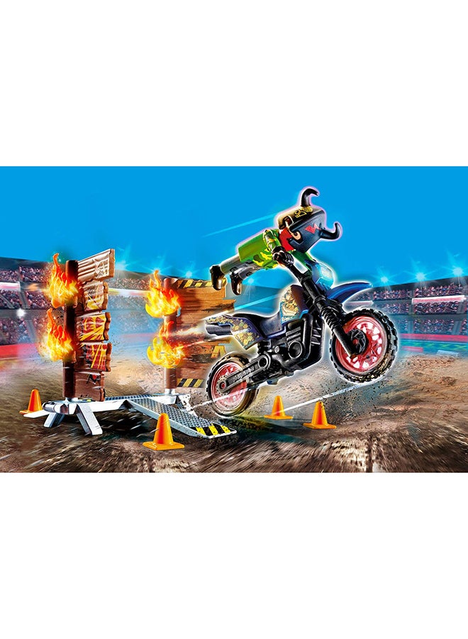 بلاي موبيل عرض حيلة موتوكروس مع مجموعة مركبات الجدار الناري - Image 2