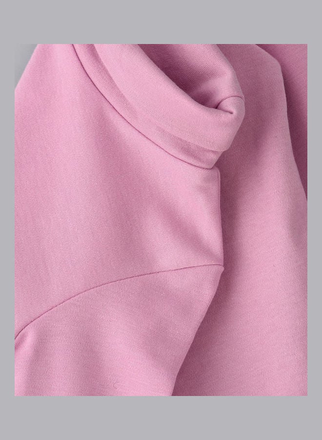 Jelliene Basic Turtle Neck Knit Top Pink - Image 4