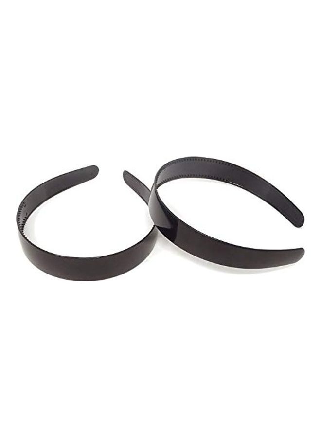 HONBAY 10-Piece Plastic Hair Hoop Plain With Teeth Headband Black 1X2X1.8inch - Image 4