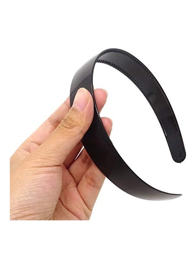 HONBAY 10-Piece Plastic Hair Hoop Plain With Teeth Headband Black 1X2X1.8inch - Image 5
