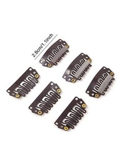 HONBAY 50-Piece 6-Teeth U-Shape Snap Clips for Hair Extensions Black 1.1inch  - Image 1